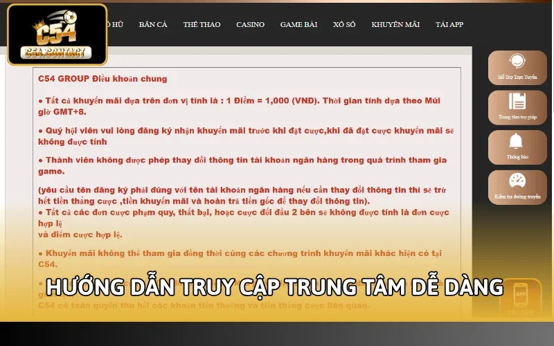 Trung Tâm Trợ Giúp C54 - Hỗ Trợ Cách Thức Liên Hệ Đa Dạng 5 Hướng dẫn truy cập trung tâm dễ dàng